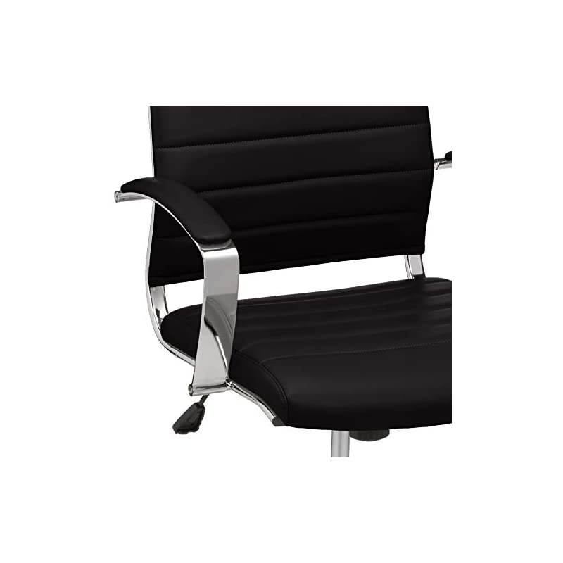 Basics High-Back Executive Swivel Office Desk Chair with Ribbed Puresoft Upholstery - Black, Lumbar Support, Modern Style