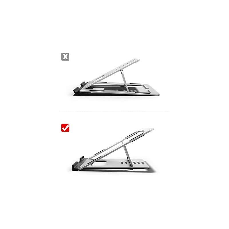 Stand for Desk, Portable Aluminum Computer Stand Riser Compatible with Mac MacBook Pro Air,HP, Dell 11 14 15.6 Inch Silver