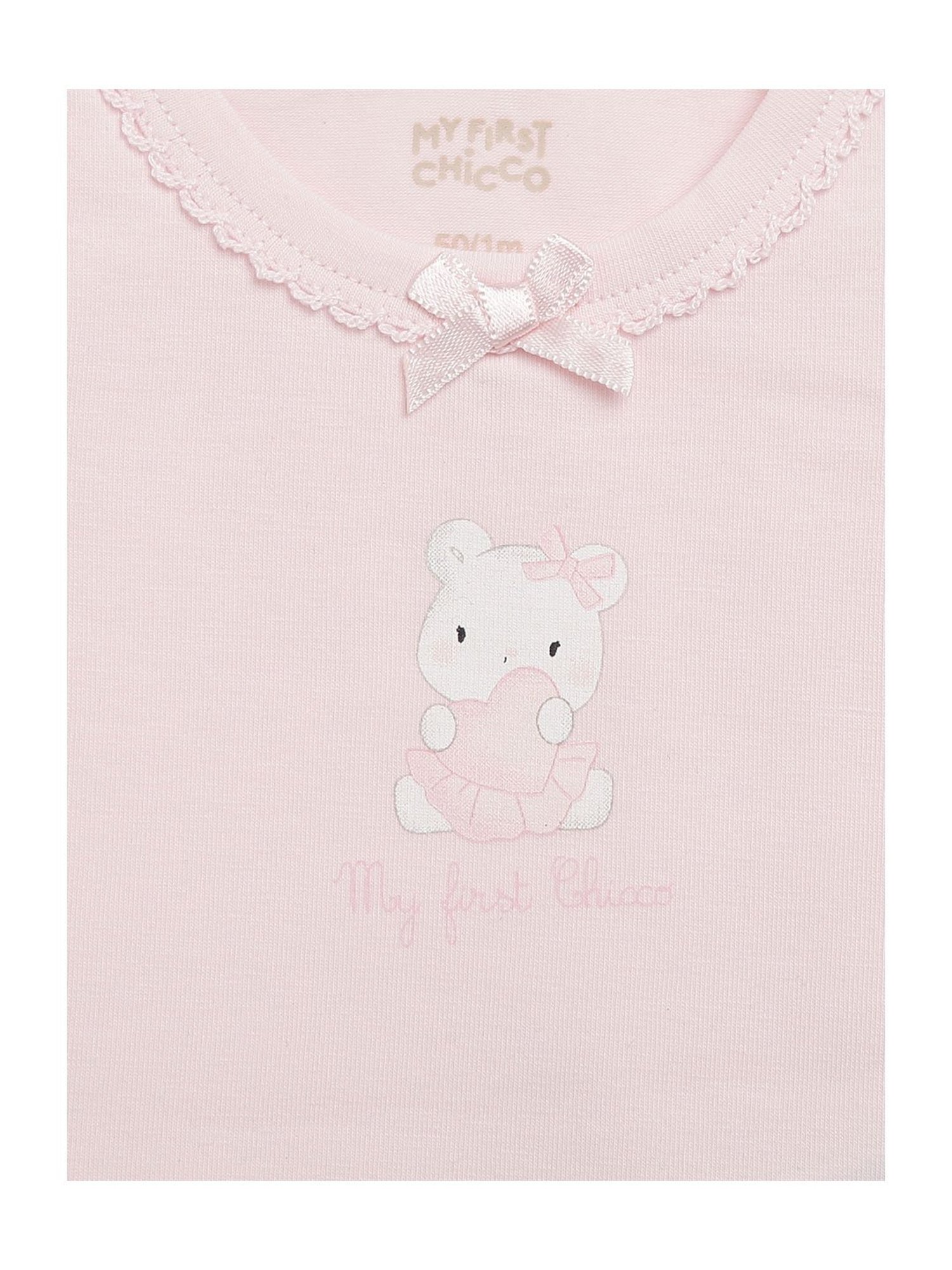 Chicco Kids White & Light Pink Printed Bodysuit (Pack Of 2)