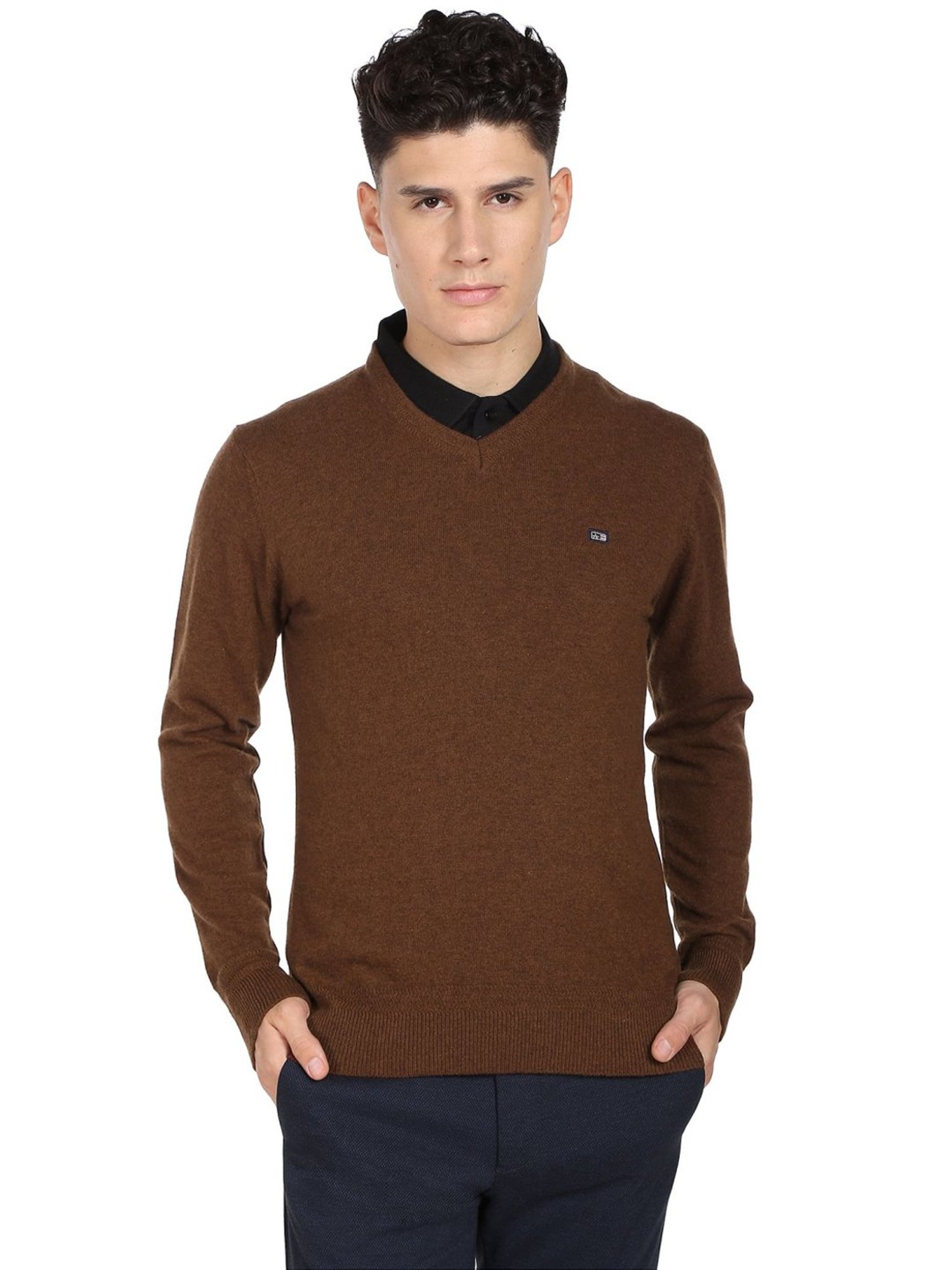 Arrow Sport Brown Regular Fit Sweater