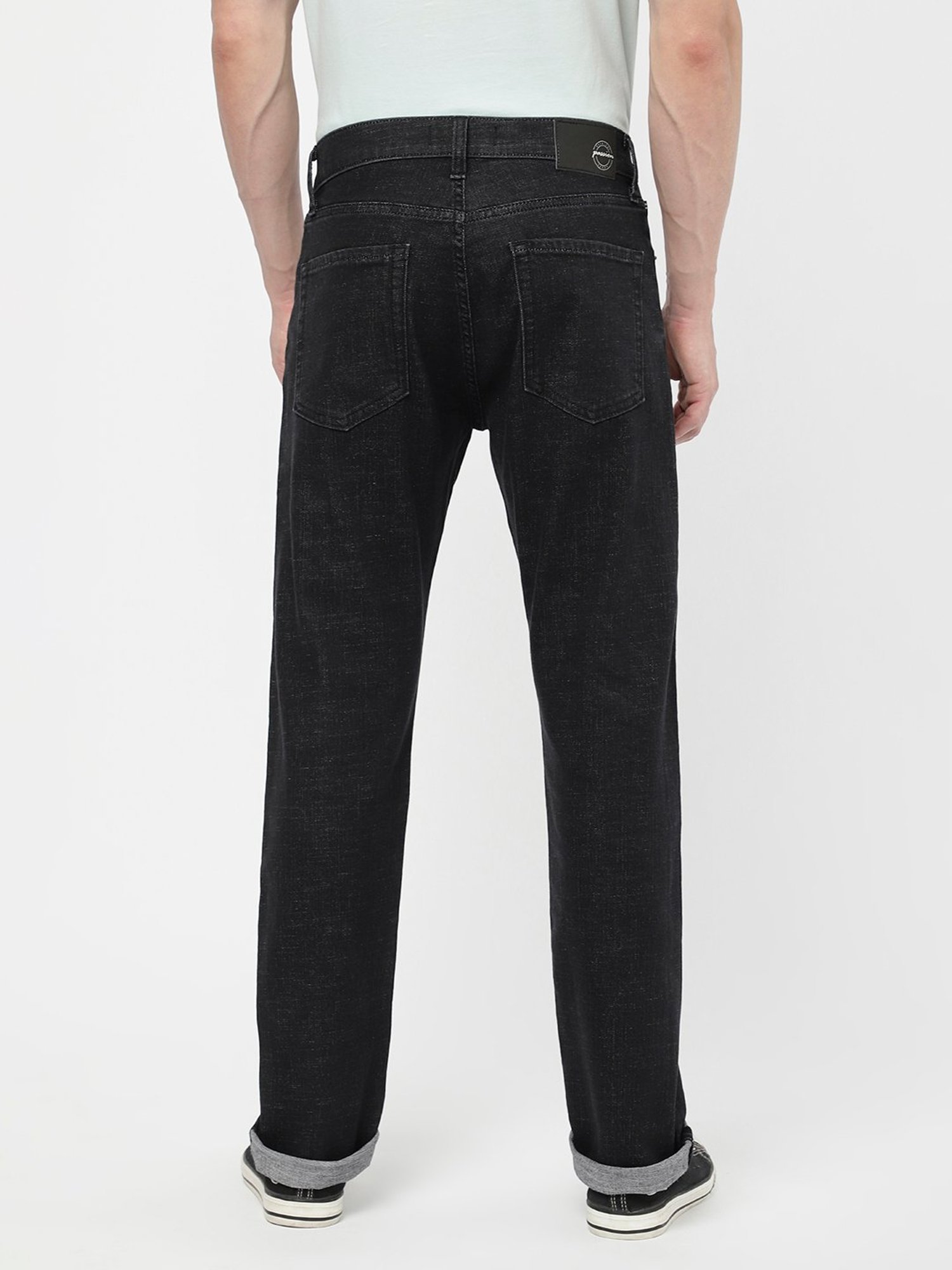 Passion Black Regular Fit Lightly Washed Jeans