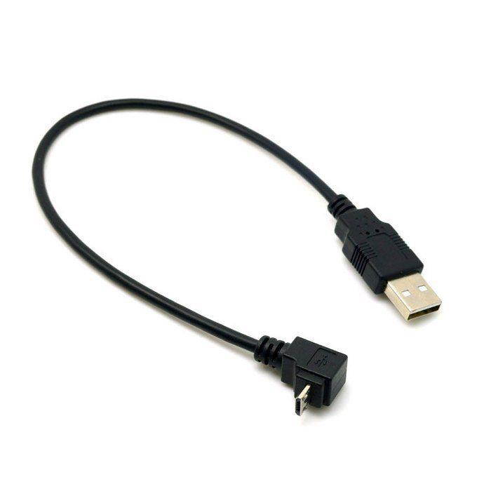 2pcs USB 2.0 Male to Micro USB Up & Down Angled Cable 30cm for Phone & Tablet