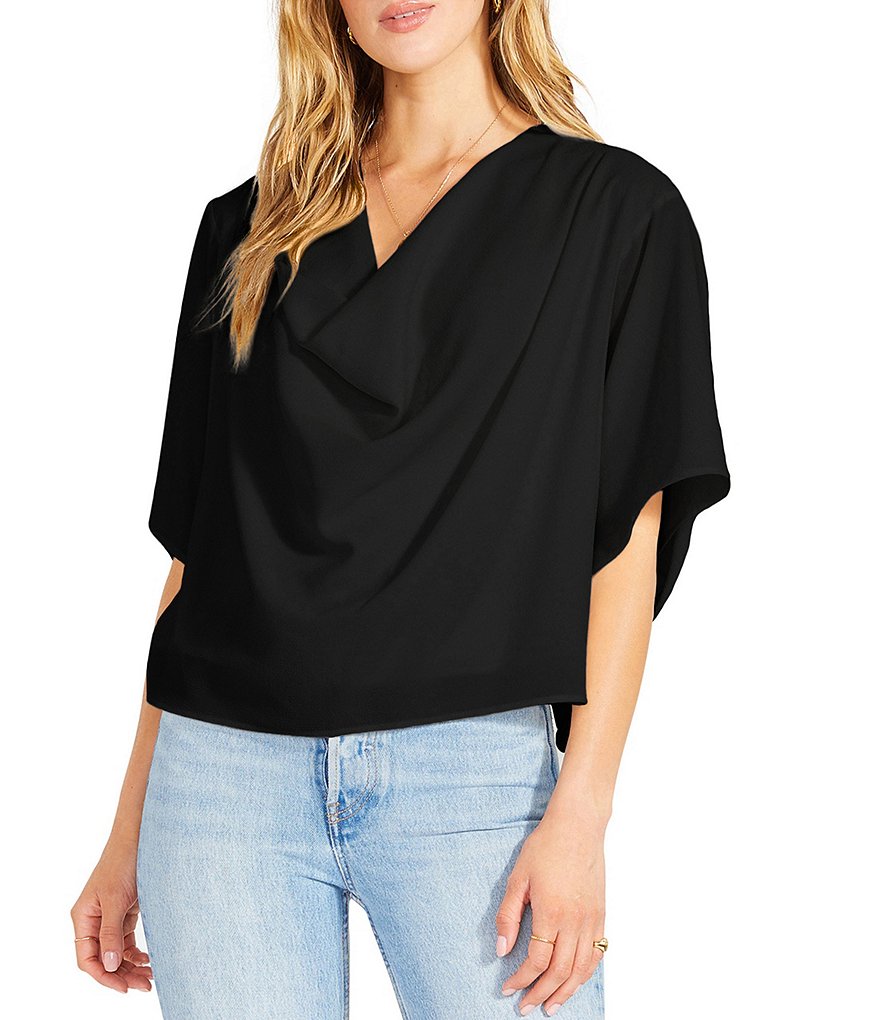 WAYF Double Ruffle V-Neck Peplum Top