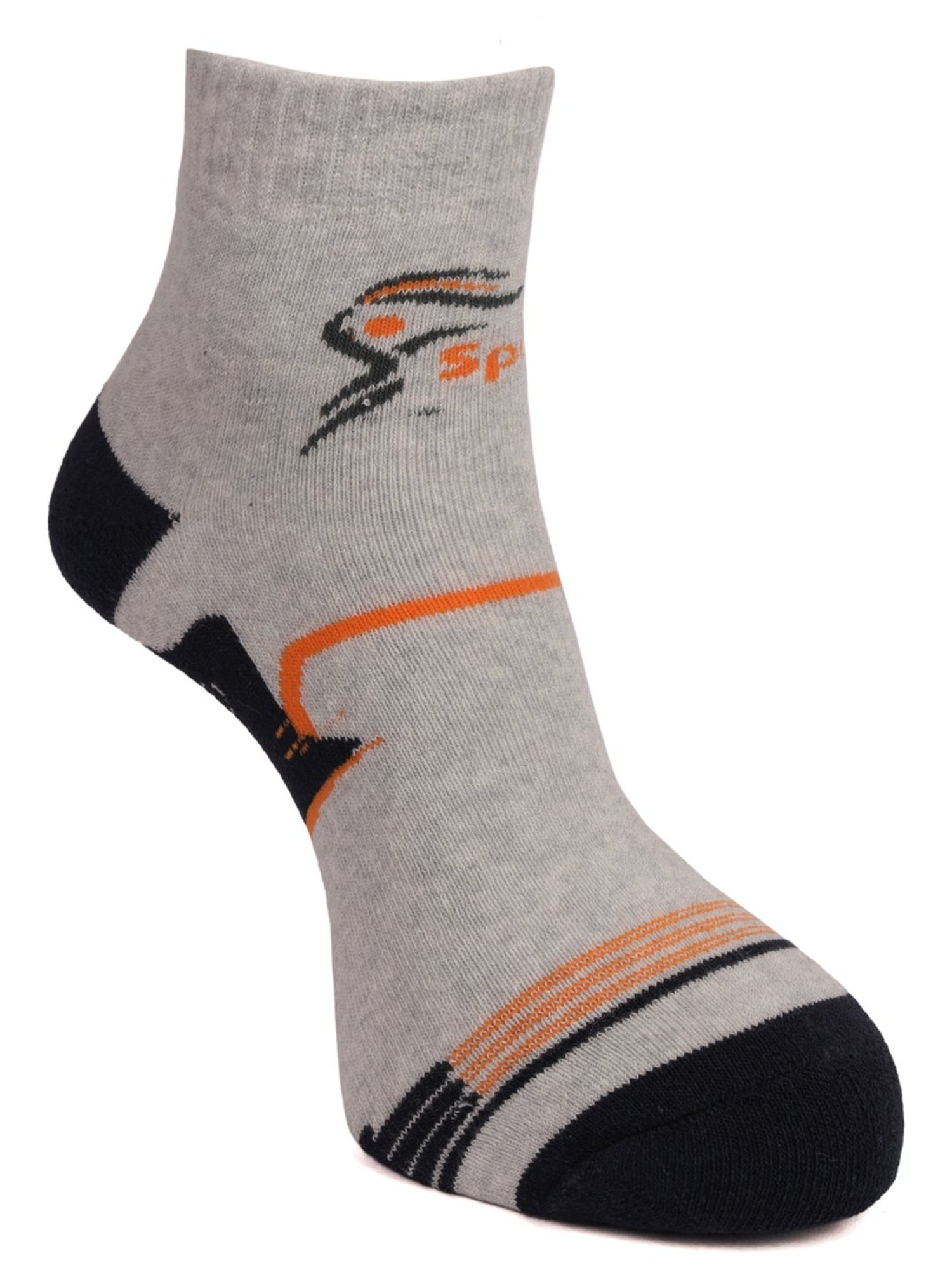 Jockey 7036 Light Grey Compact Terry Cotton Ankle Length Socks with Stay Fresh Treatment