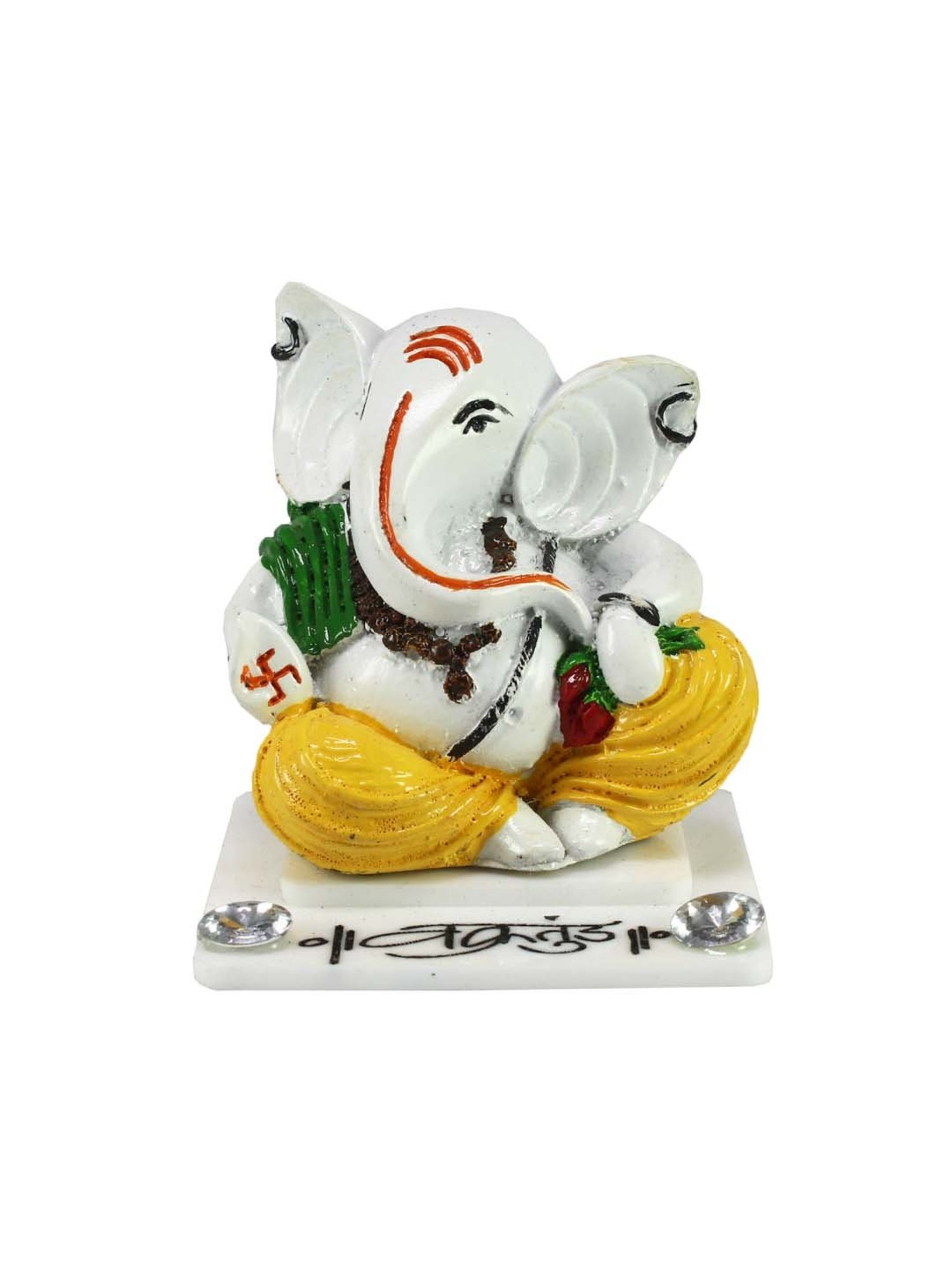 eCraftIndia Decorative Lord Ganesha Showpiece for Car Dashboard, Home Temple and Office Desks