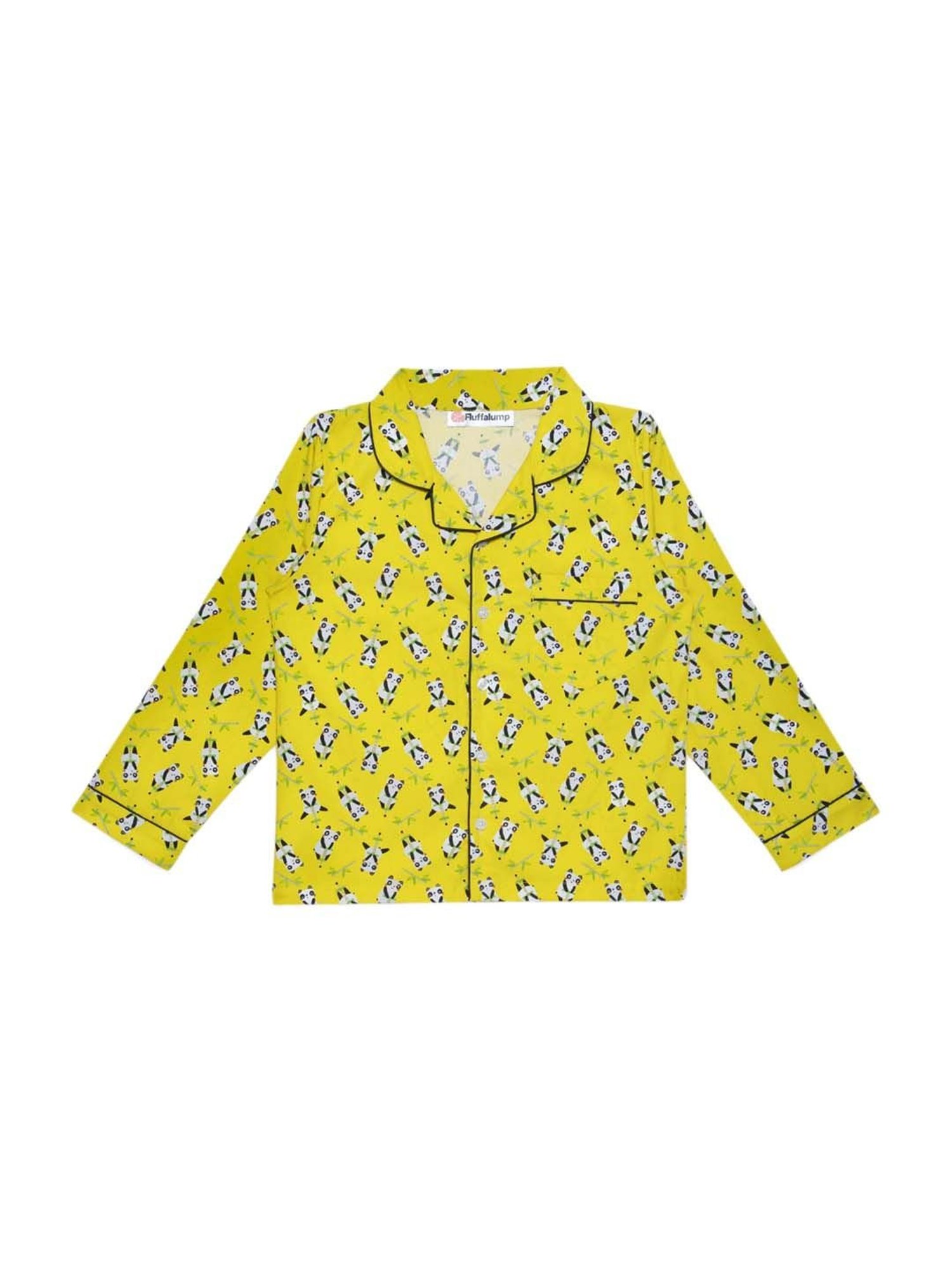 Fluffalump Boys Multicolor Cotton Printed Nightwear Top & Pants Set