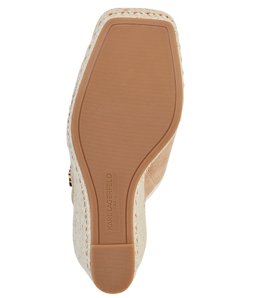 KARL LAGERFELD PARIS Corissa Suede Platform Wedge Espadrilles