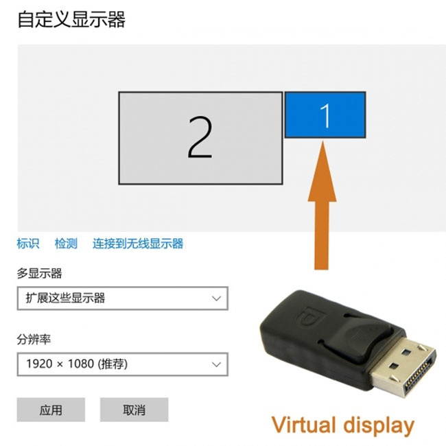 FVH Display Adapter DP Displayport Plug  Display 2560x1600p@60Hz DP-113