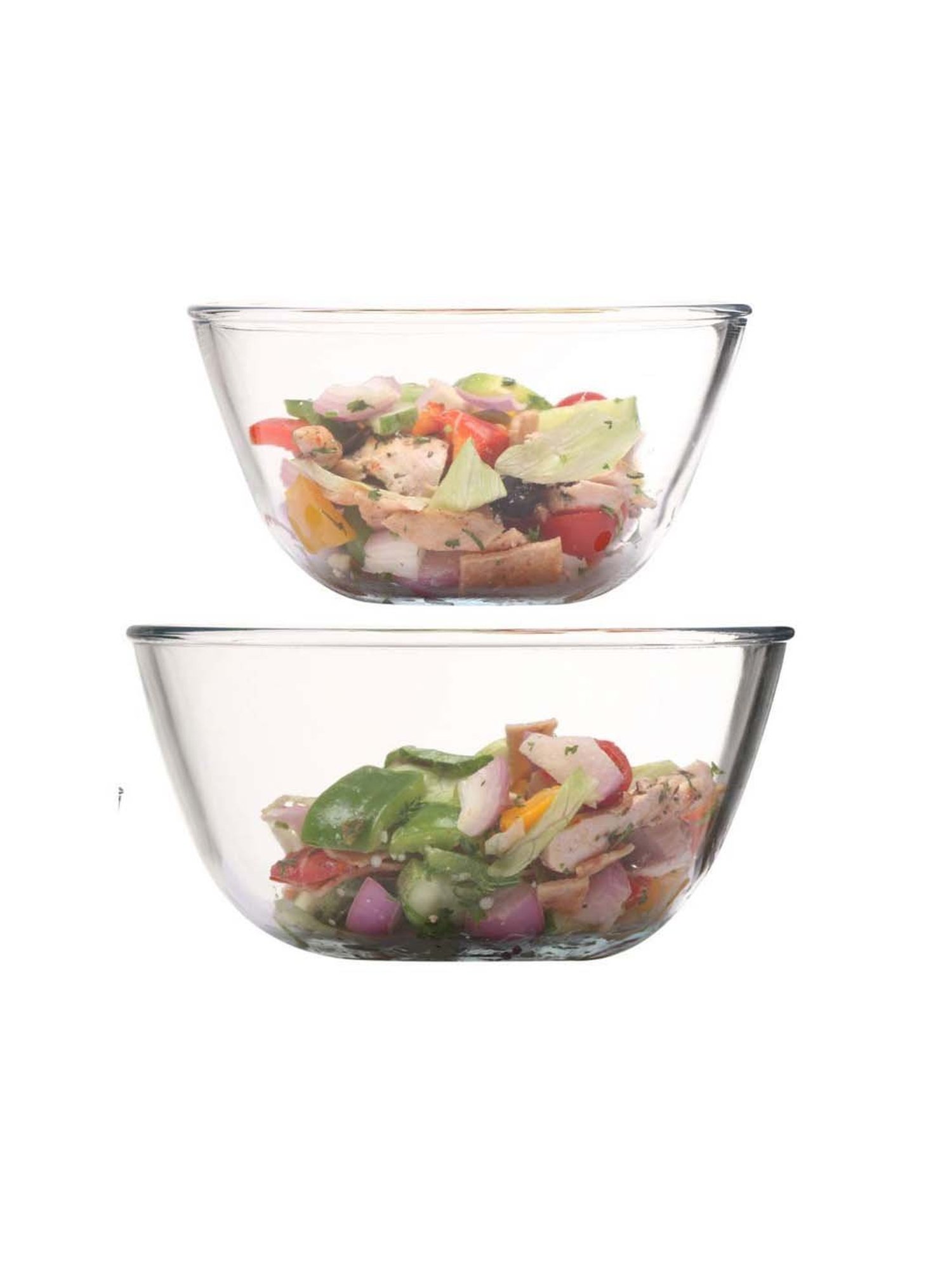 Femora Borosilicate Glass Microwave Safe All-Purpose Mixing Bowls,2100 ML, 2650 ML, Set of 2