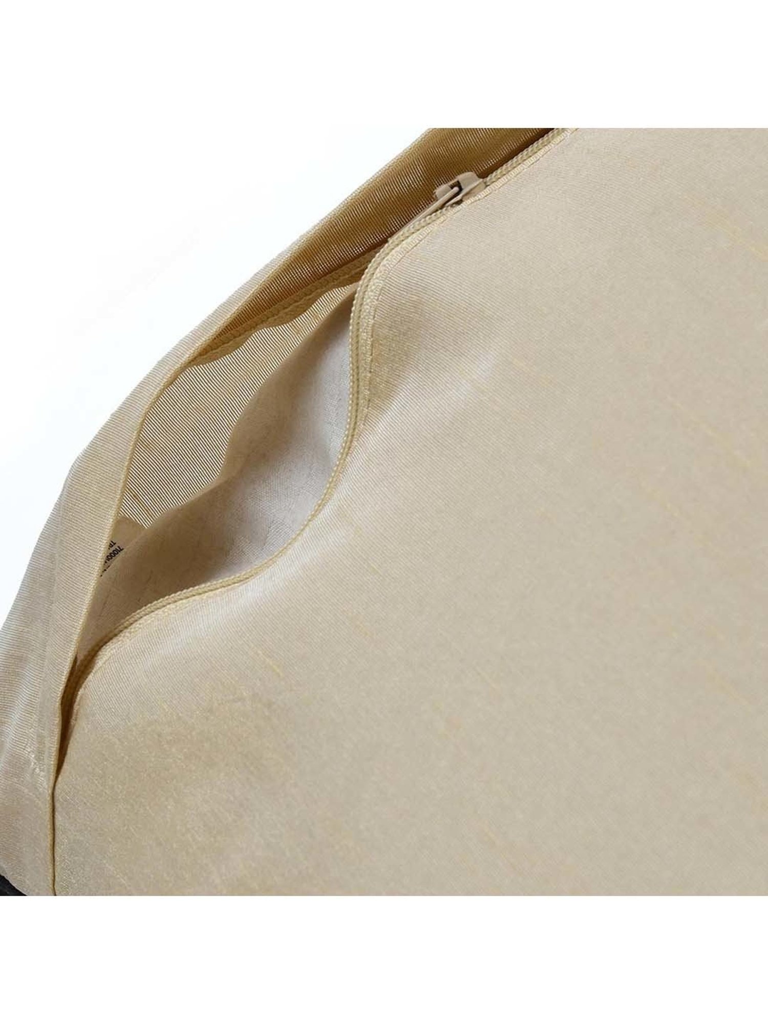 @home Nilkamal Off White & Gold Polyester Cushion Cover