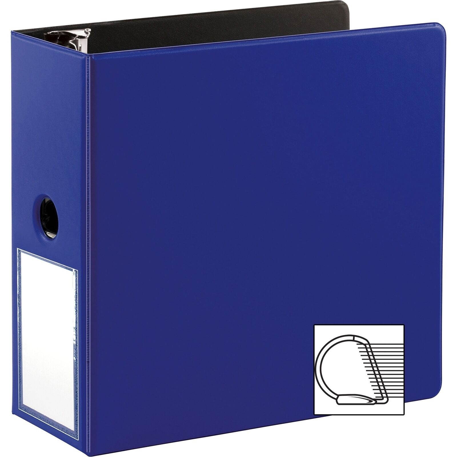 Business Source Slanted D-Ring Binder w/LH 5" Navy 33123