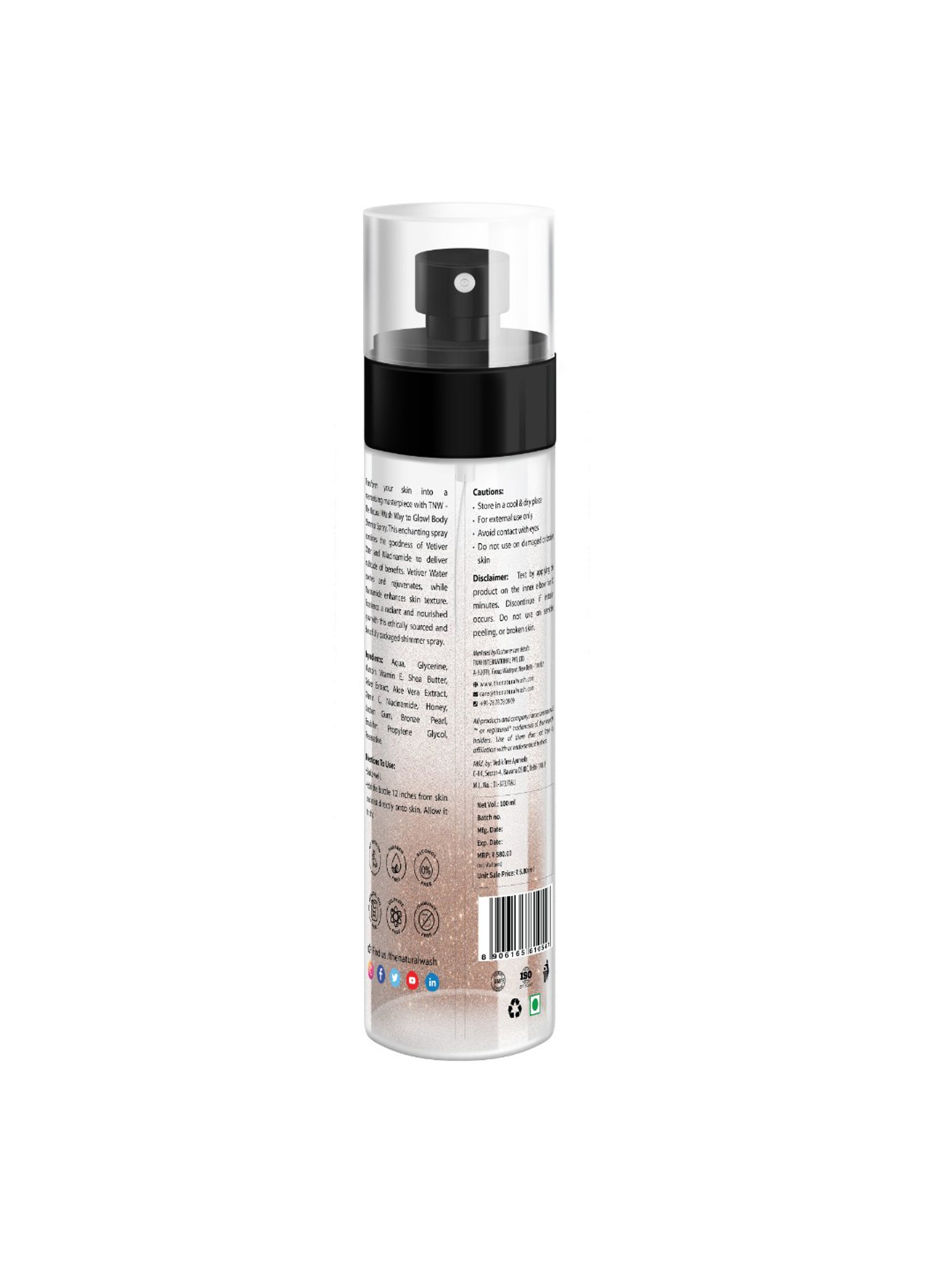 TNW-The Natural Wash Way To Glow! Body Shimmer Spray Bronze - 120 ml