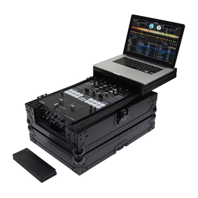 Odyssey FZGS10MX1XDBL Black 10 Inch Format DJ Mixer Case with Extra Deep Rear Compartment, Patent Glide, and Bottom Ventilation