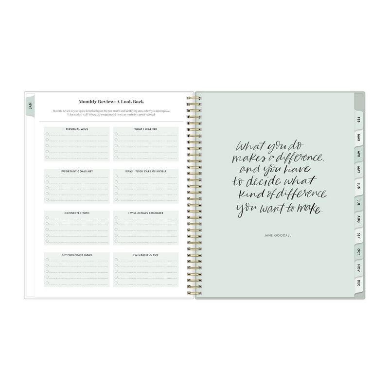 2021 The Everygirl Planner 8.5" x 11" Clear Plastic Cover Weekly/Monthly Wirebound Tuberose - Blue Sky