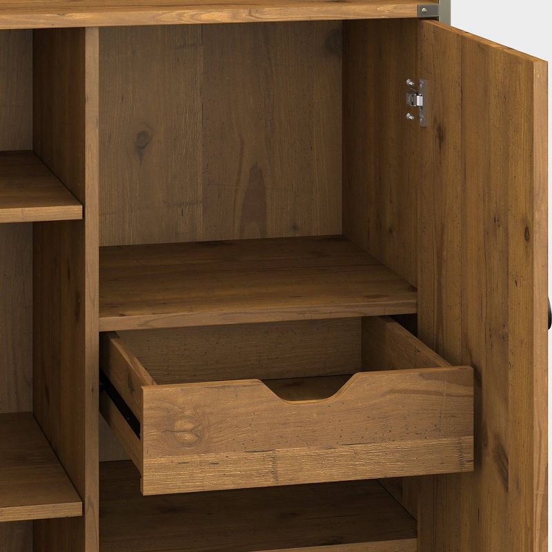 Ironworks Storage Cabinet with Doors Vintage Golden Pine - Kathy Ireland Home