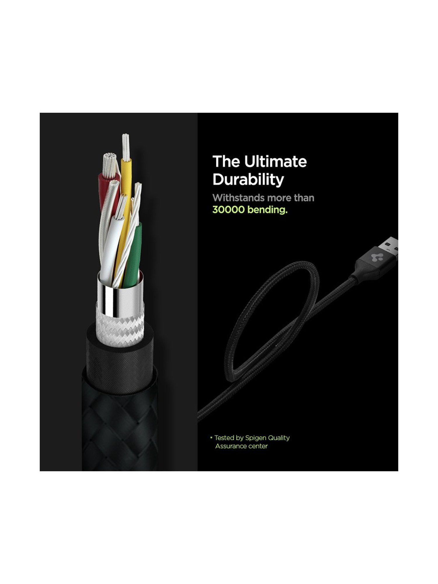 Spigen C10i3 DuraSync 3 in 1 Universal Charger Cable, Micro USB/Lightning/USB C (1.5m)-Black