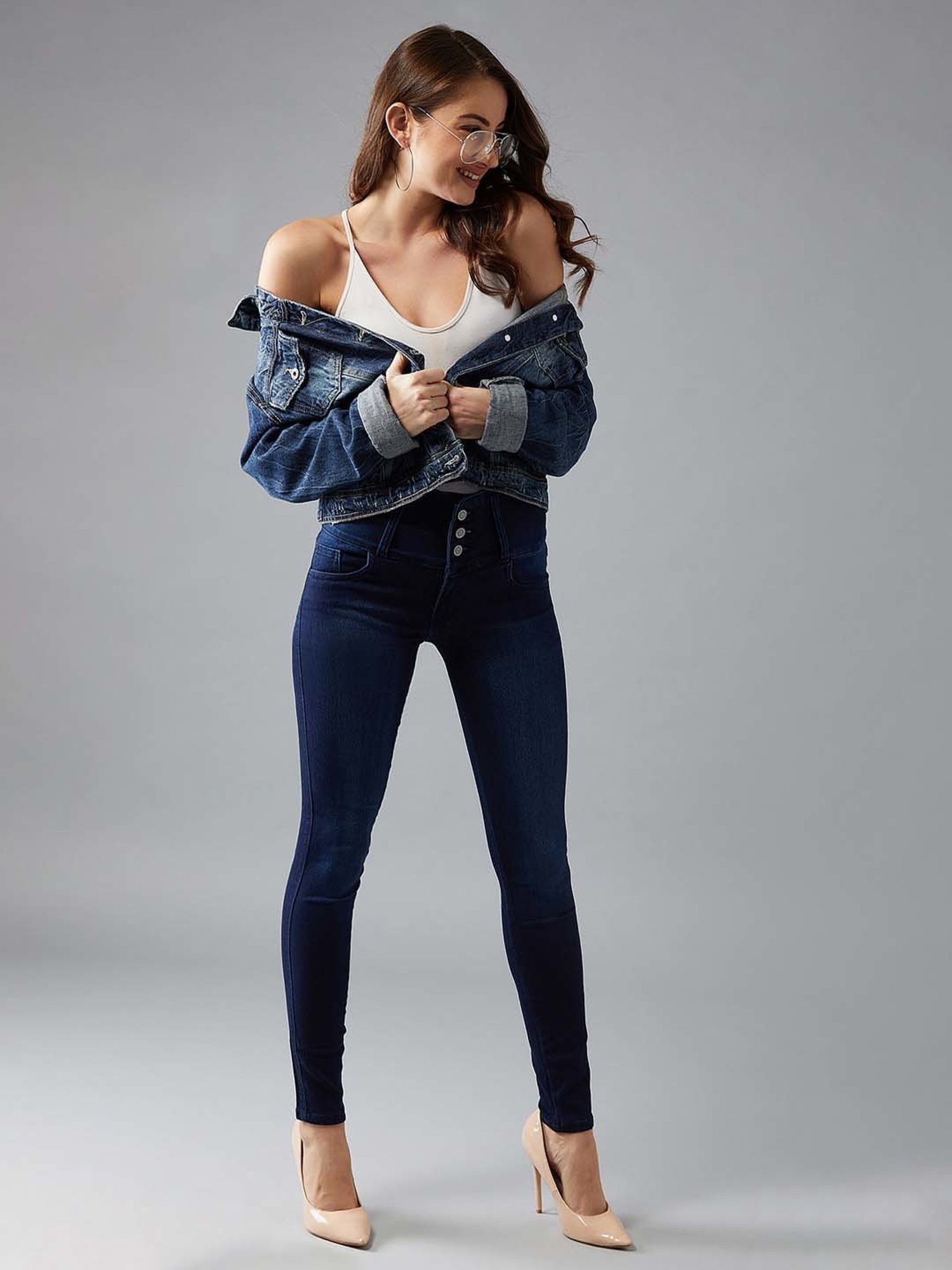 DOLCE CRUDO Navy High Rise Jeans