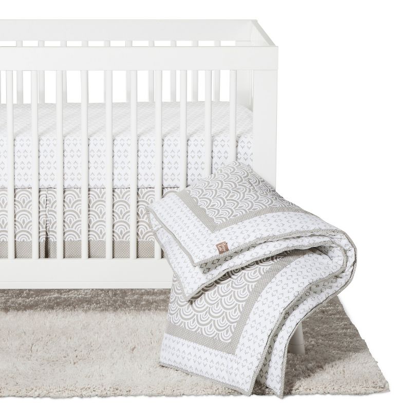 Trend Lab 3pc Crib Bedding Set - Gray Art Deco