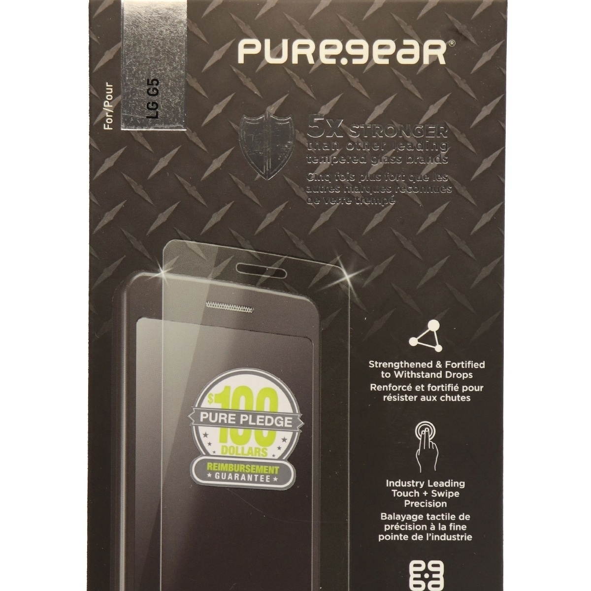 PureGear Steel 360 Tempered Glass Screen Protector for LG G5 - Clear
