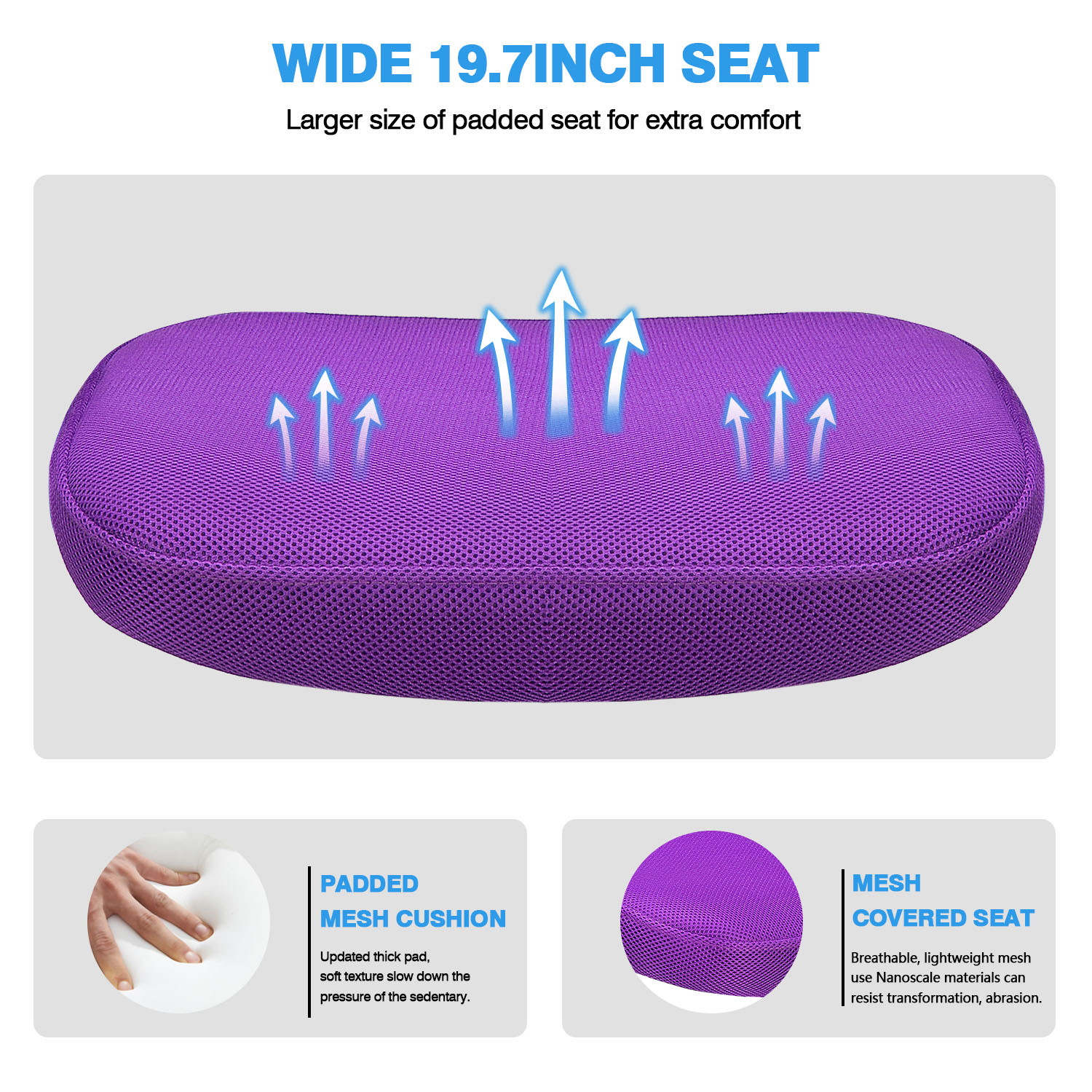 Vitesse Office Chair Mesh Desk Chair Ergonomic Computer Chair with Lumbar Support Modern Executive Adjustable Chair Rolling Swivel Chairs for Women Men,Grey