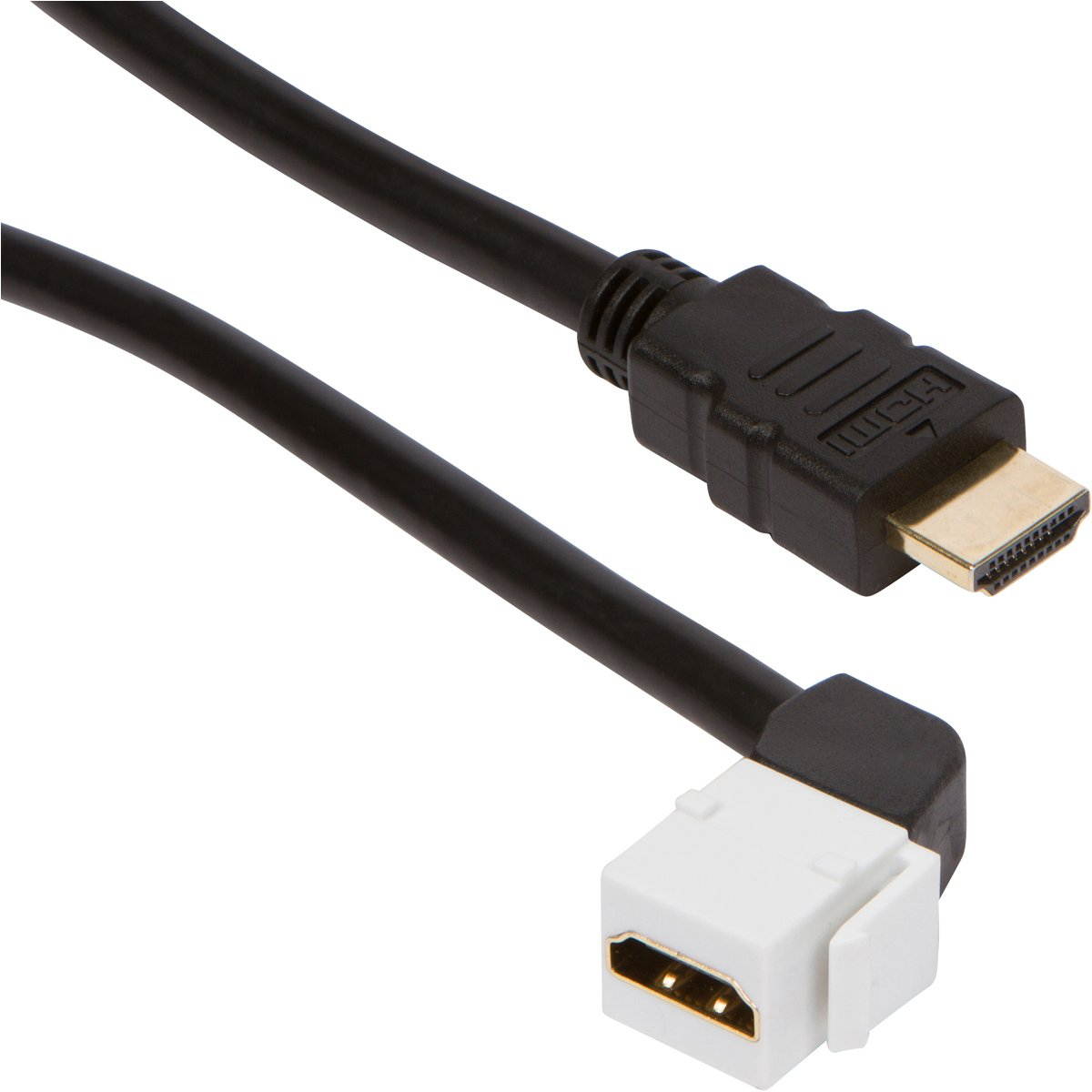 Buyer's Point HDMI Keystone Cable, 6ft (1.8m) 28 AWG, Ethernet Female-Male 90 Degree Pack of 2 with 90 Degree