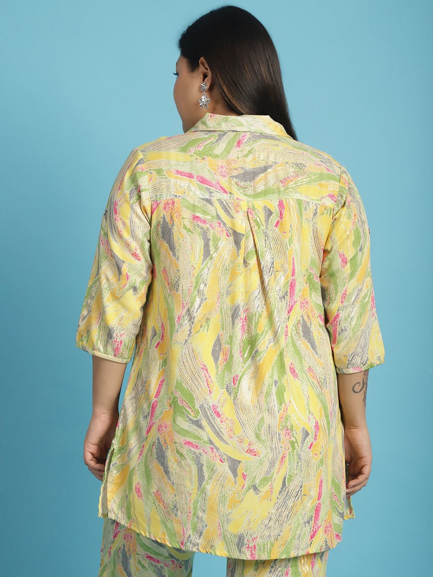 theRebelinme Yellow Floral Print Shirt