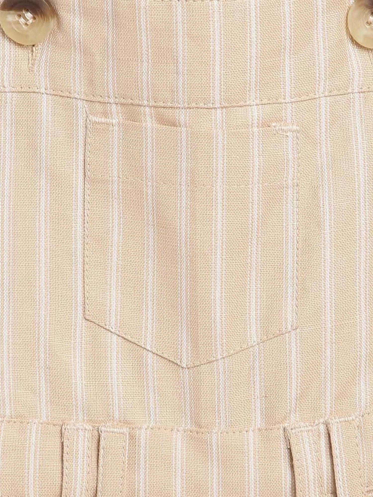 Blue Giraffe Kids Beige Cotton Striped Jumpsuit