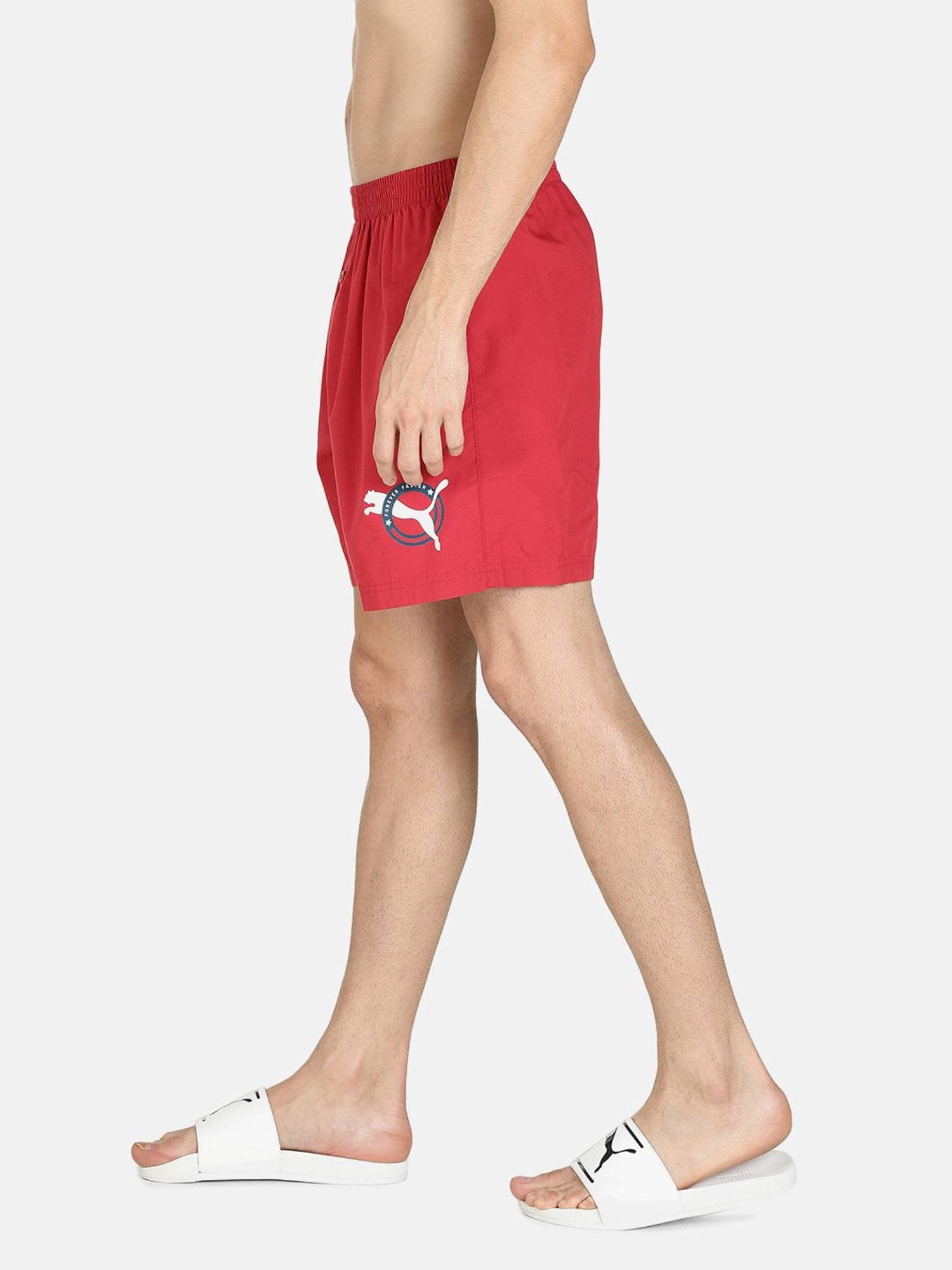 Puma Basic Red Cotton Regular Fit Printed Boxers
