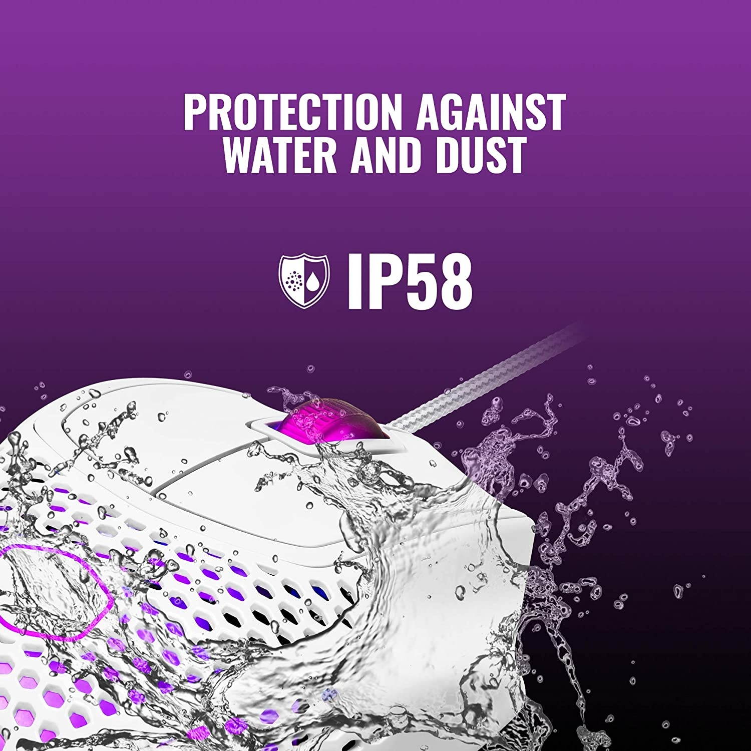 Cooler Master MM720 White Glossy Lightweight Gaming Mouse with Ultraweave Cable 16000 DPI Optical Sensor RGB and Unique Claw Grip Shape