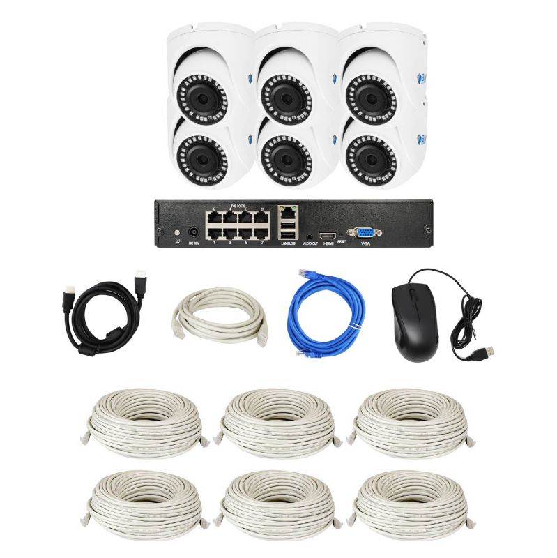 GW Security 4K 8 Channel NVR Security Camera System with 1TB HDD, 4 x 4K IP PoE 8MP Turret cameras, 100-Degrees Wide-angle, 100FT Night Vision