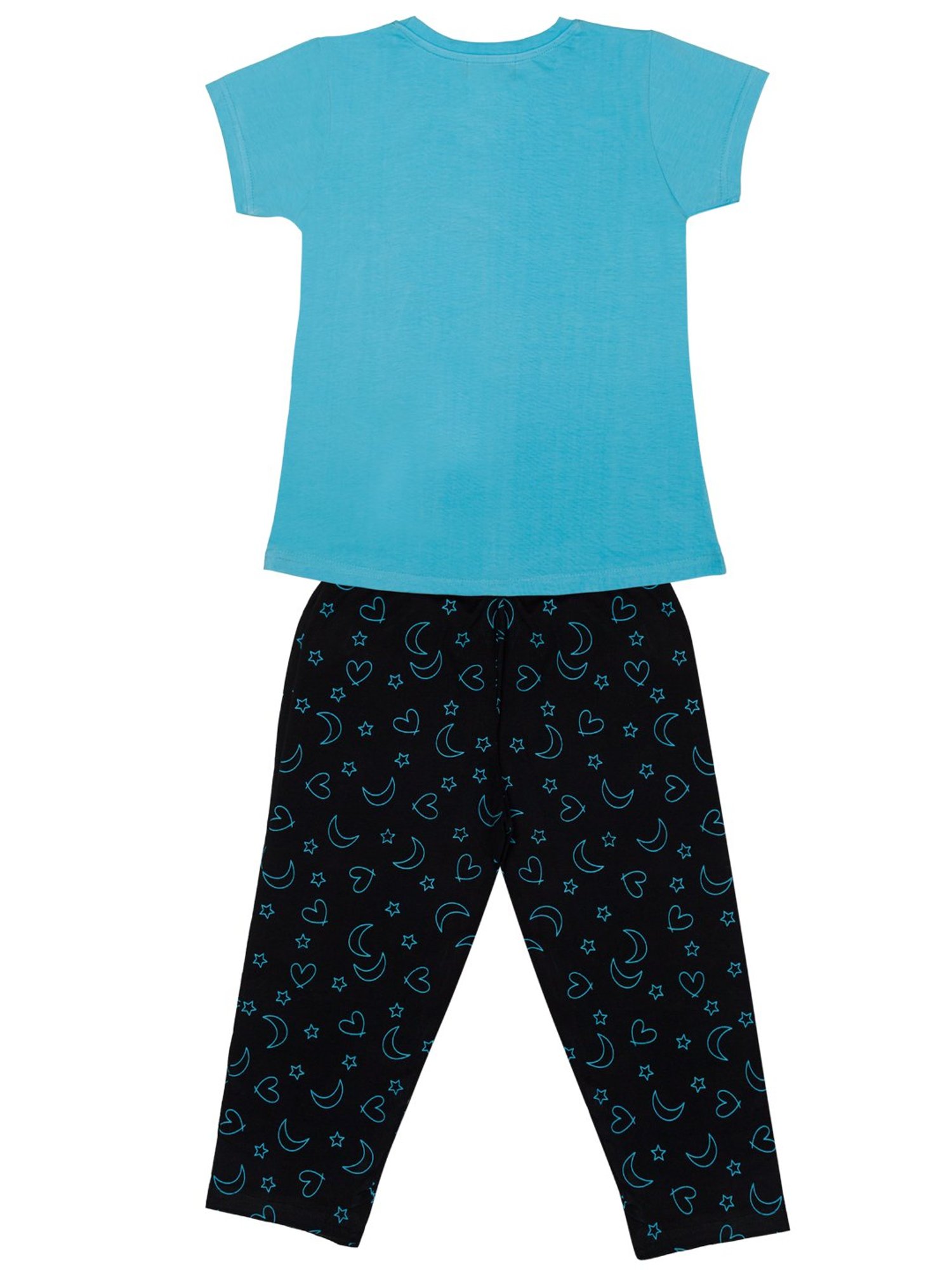 Todd N Teen Girls Blue & Navy Printed T-Shirt with Capris
