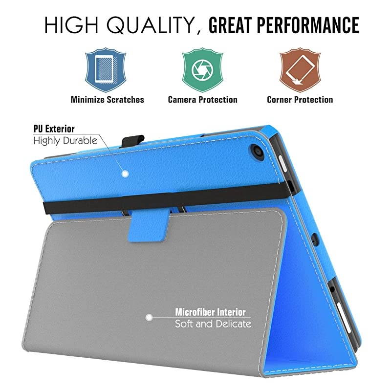 Case for AllNew  Fire HD 10 Tablet 7th Generation and 9th Generation 2017 and 2019 Release Slim Folding Stand Cover with Auto WakeSleep for 101 Inch Tablet Blue