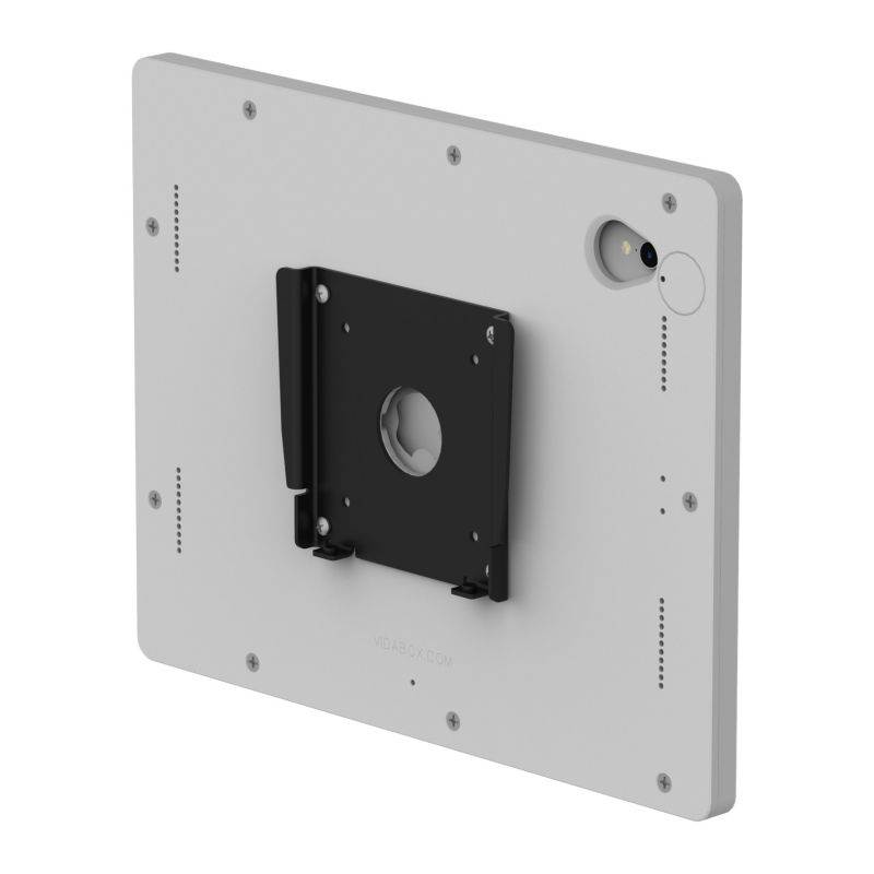 VidaMount Light Grey Exposed Rear Camera Enclosure and Fixed VESA Slim Wall Mount [Bundle] compatible with iPad Pro 12.9" (3rd Gen)