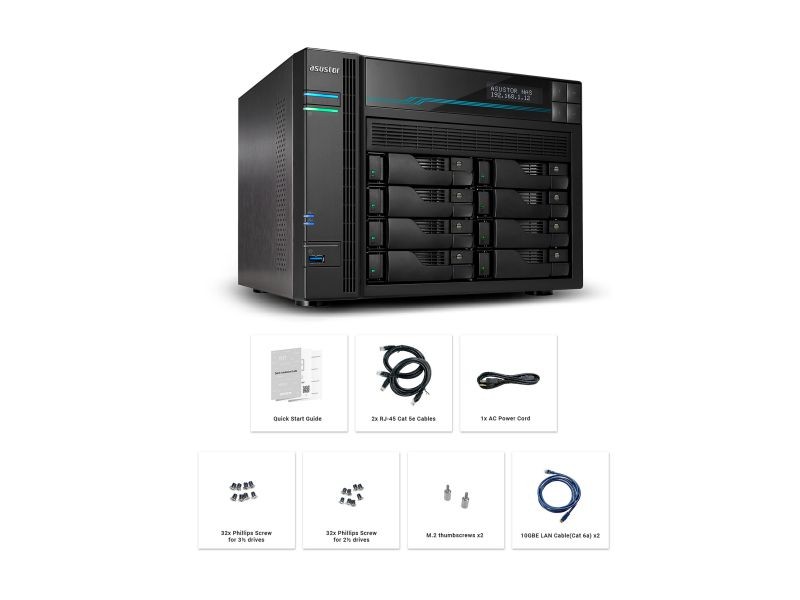 Asustor AS6508T Lockerstor 8 Enterprise 2.1GHz Quad-Core 8-Bay Diskless NAS