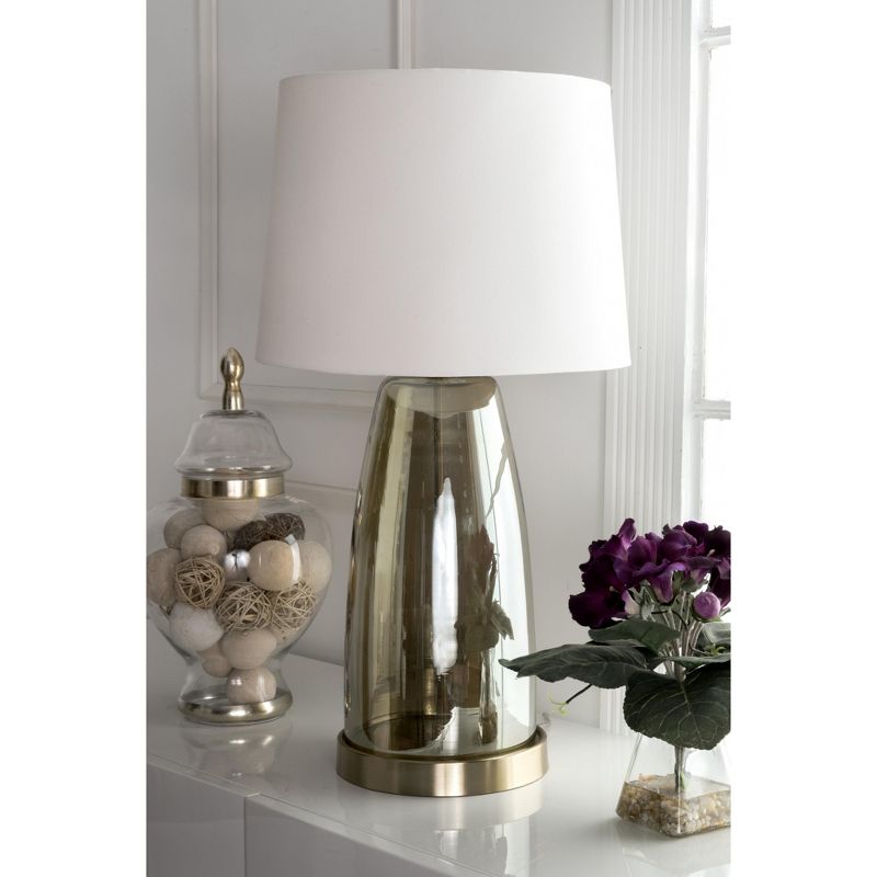nuLOOM Fresno 28" Glass Table Lamp Lighting - Gold 28" H x 15" W x 15" D