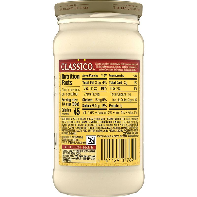 Classico Roasted Garlic Alfredo Pasta Sauce - 15oz