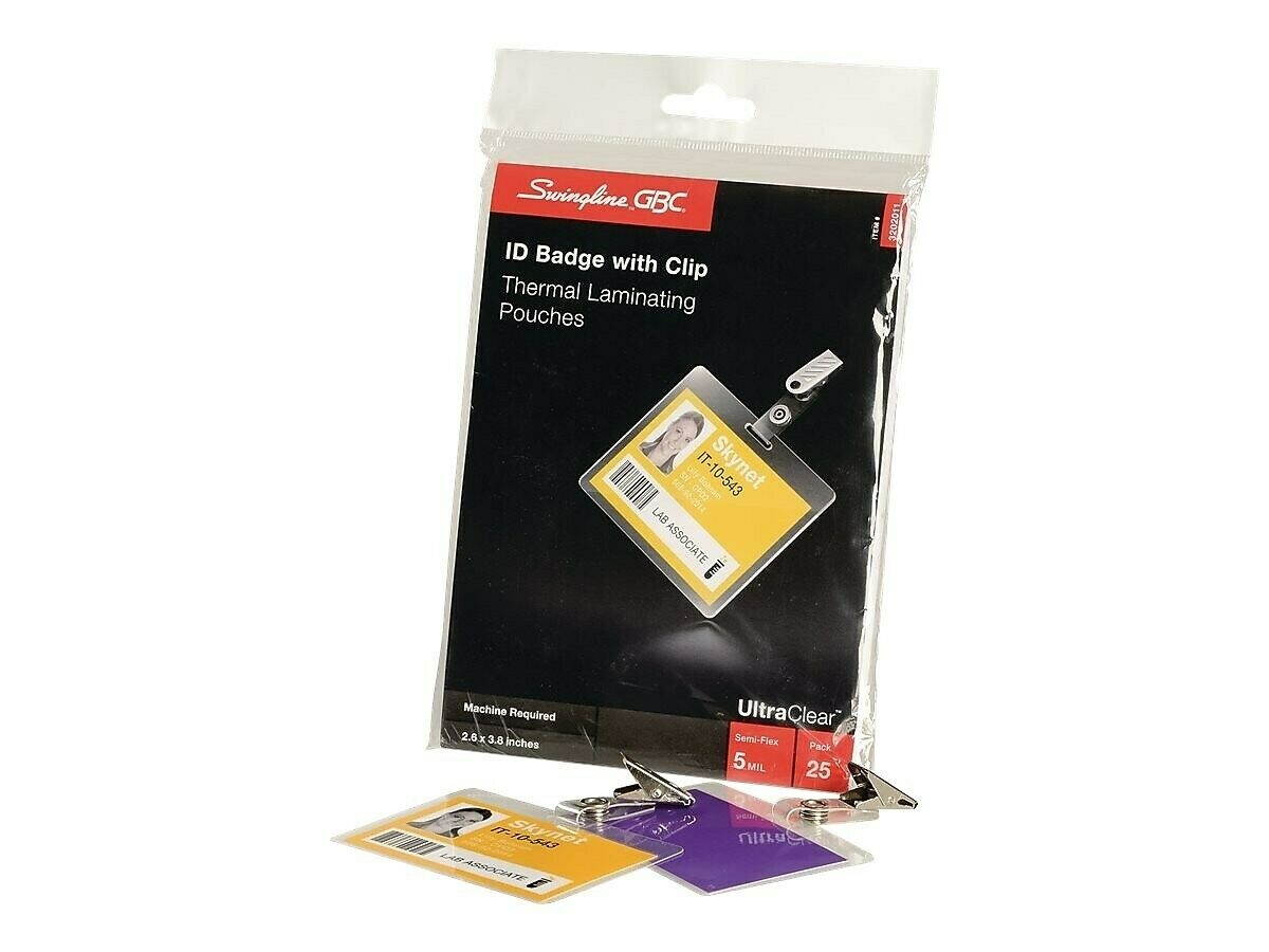 GBC UltraClear Thermal Pouches ID Tag 25/Pack (3202011) 793752