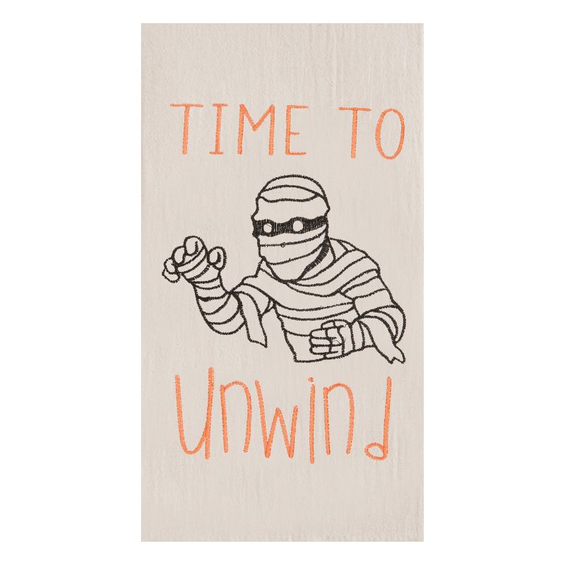 C&F Home Time To Unwind Flour Sack Embroidered Cotton Kitchen Towel