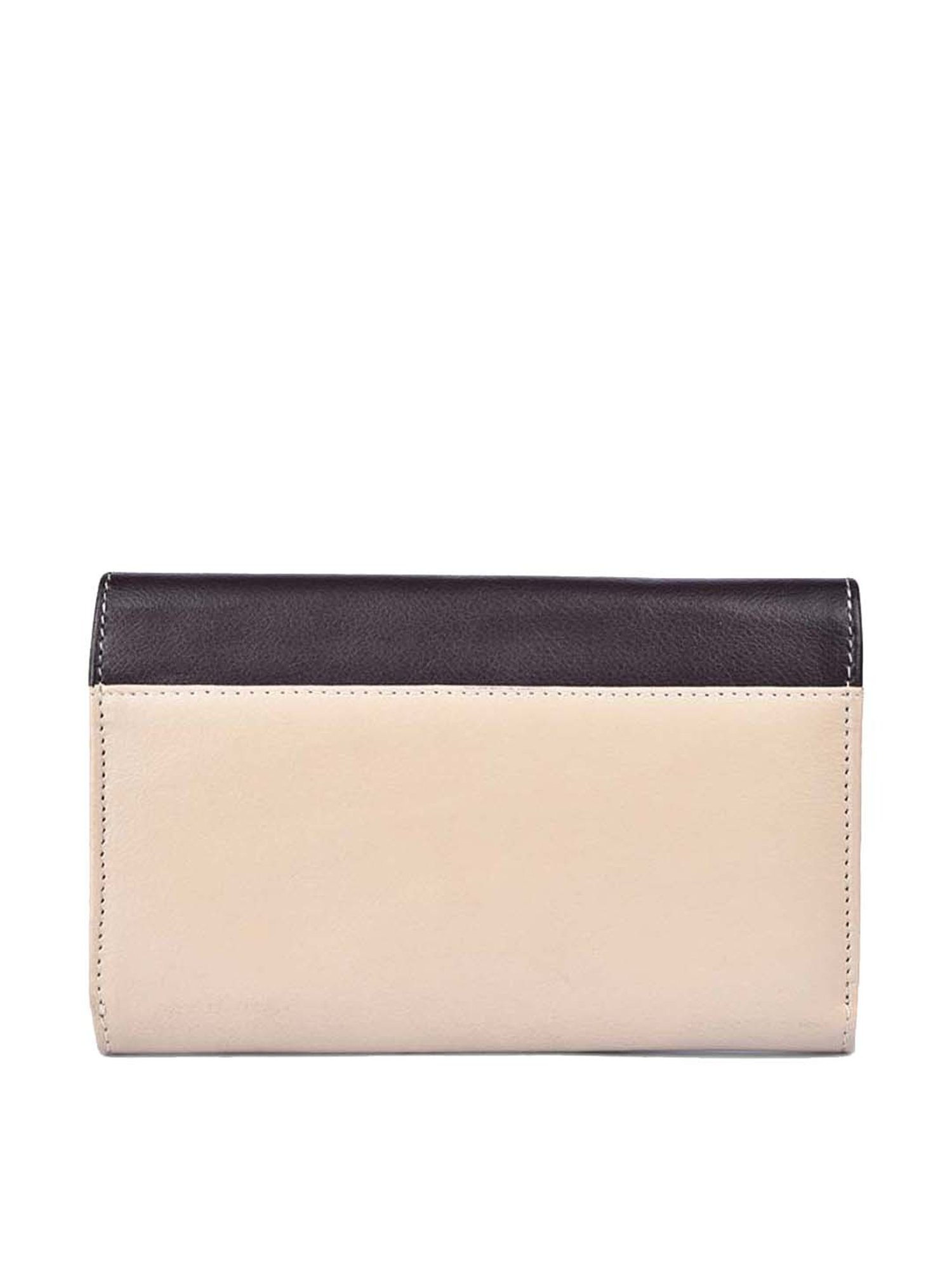 BELWABA Beige & Brown Color Block Wallet for Women