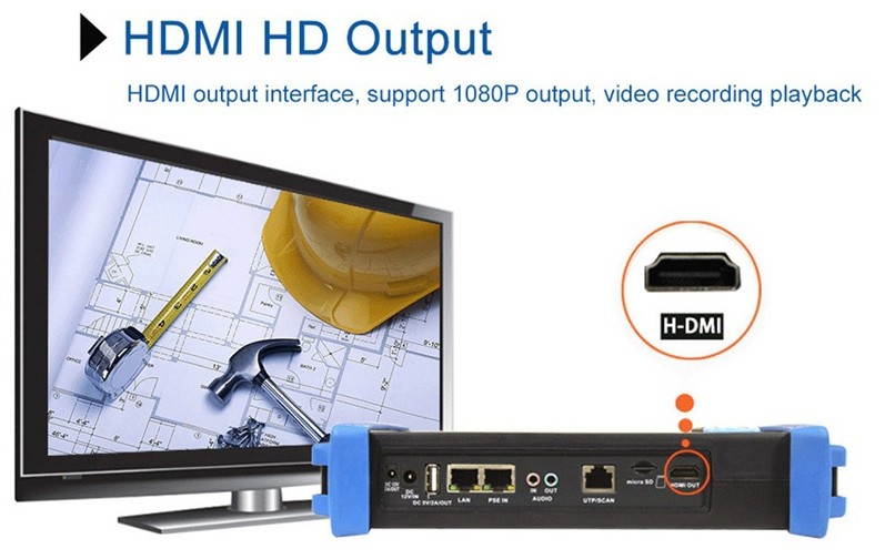 7 Inch Touch Screen 1080P HDMI IP Camera Tester/POE,WIFI, UTP Cable scan, Ping Test