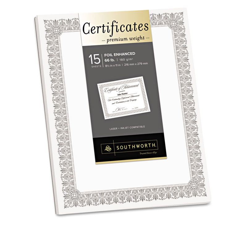 Geographics Certificate/Document Cover 12 1/2 x 9 3/4 Metallic Gray 6/Pack 47400