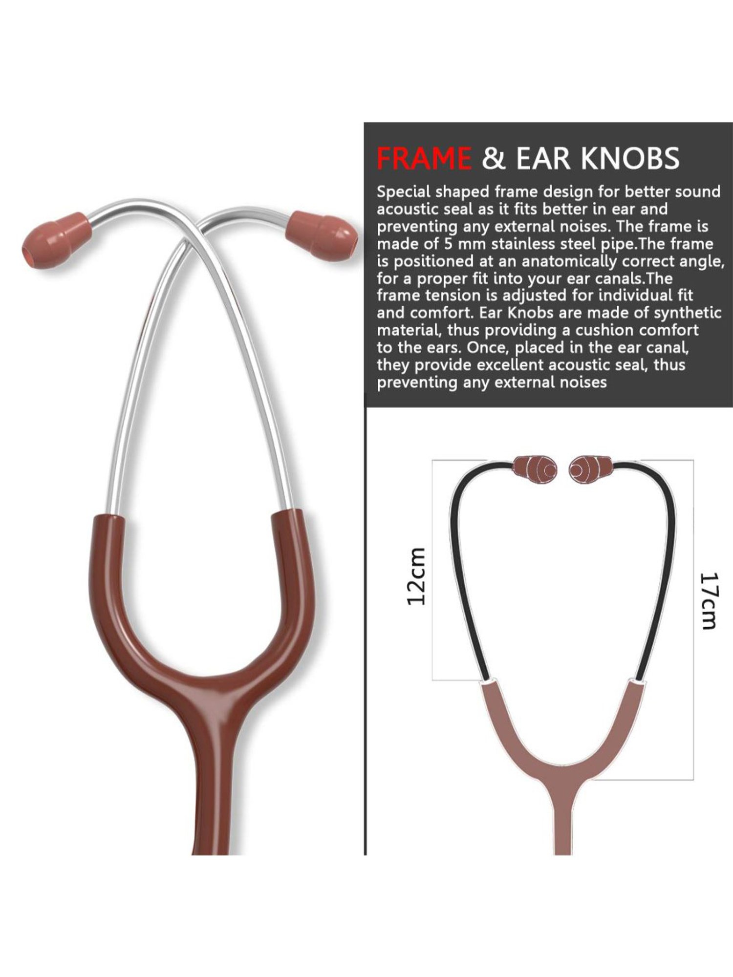MCP Dual Head Stethoscope (Chocolate Brown)
