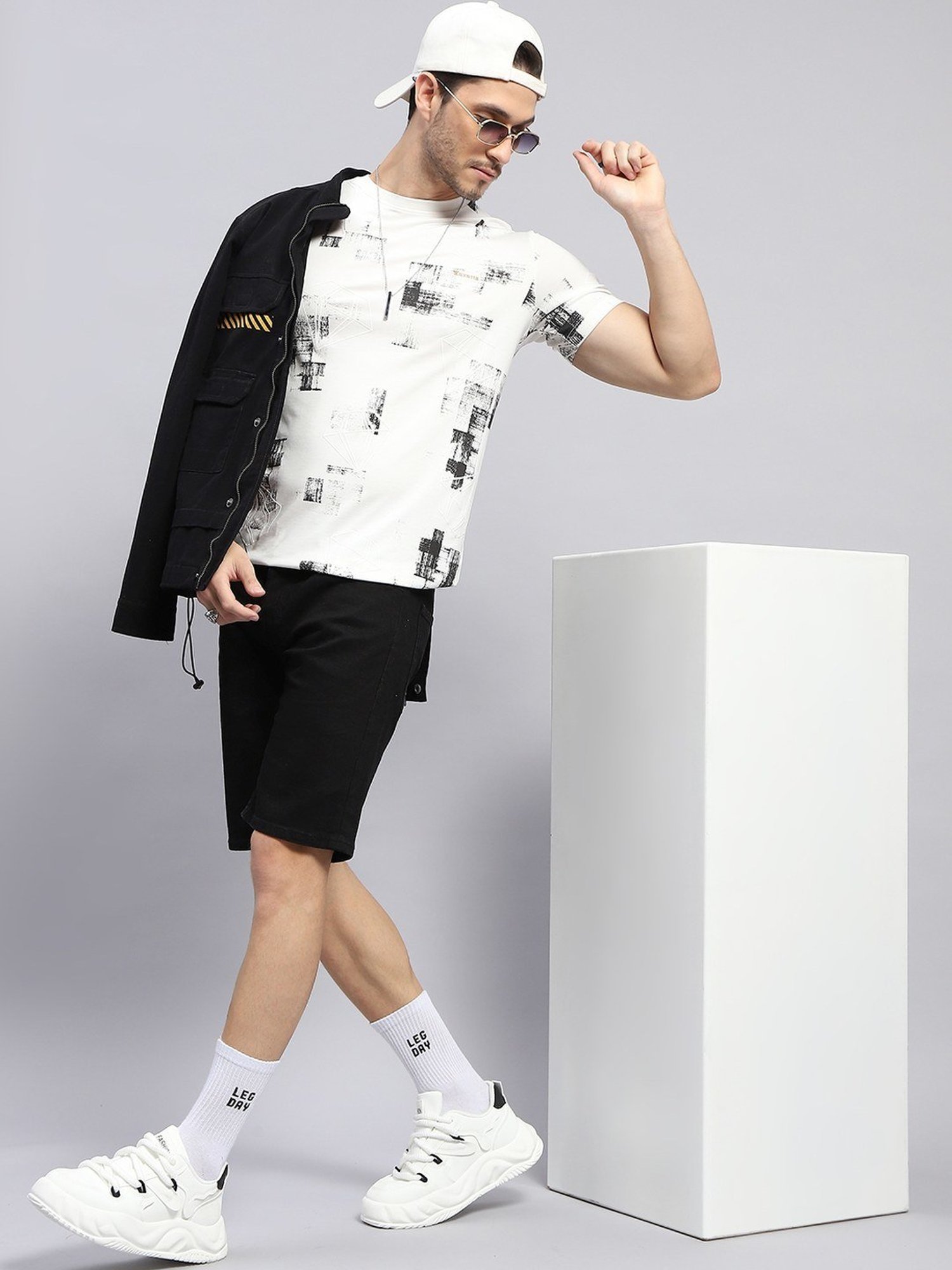 Monte Carlo Off White Regular Fit Printed T-Shirt