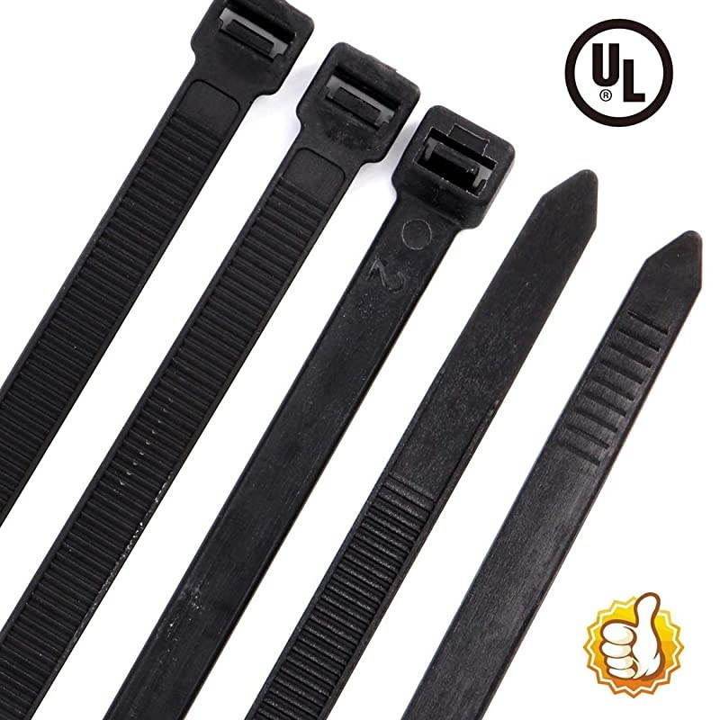 Wide 18 Inch Nylon Zip Cable Ties-Large 120LB Tensile Strength-Heavy Duty Industrial Durable Strong Cable Ties- 50 Pack - Indoor Outdoor Garden Ties Use(18",120LB, Black, UV Resistant)