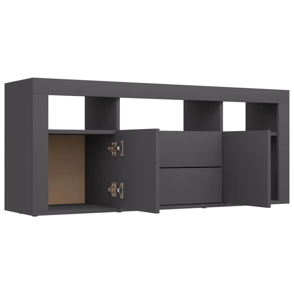 vidaXL TV Cabinet Gray Chipboard TV Stand Console Table Storage Furniture