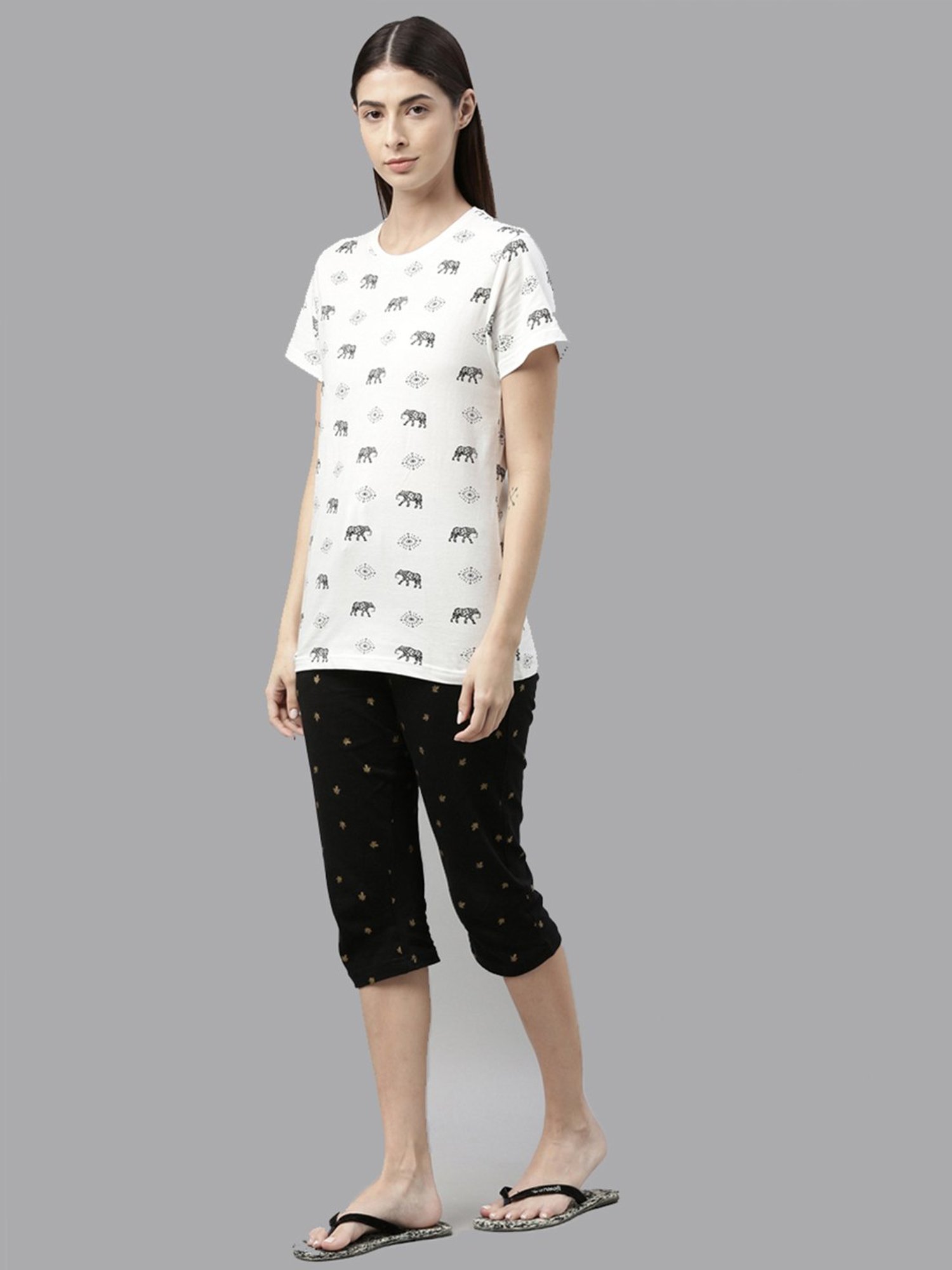 Kryptic Yellow & Beige Cotton Graphic Print T-Shirt (Pack Of 2)