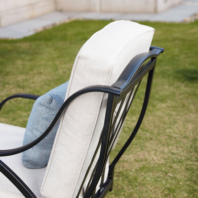 5pc Conversation Steel Patio Seating Sets Cream - Lokatse