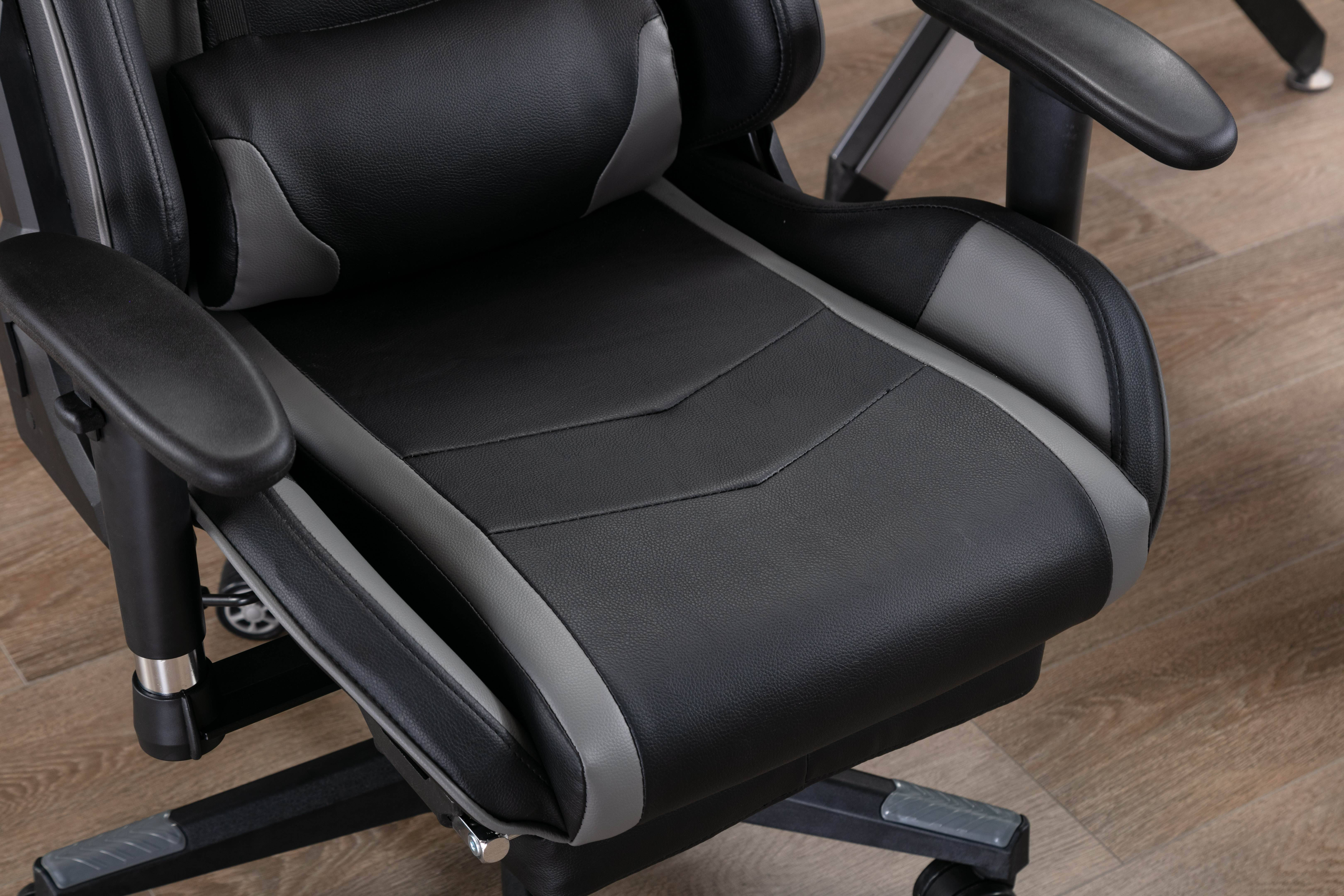 Massage Video Gaming Chair with Footrest Headrest, High Back PU Leather Ergonomic Swivel Computer Desk Chairs for Adults, Racing Style Game Chair