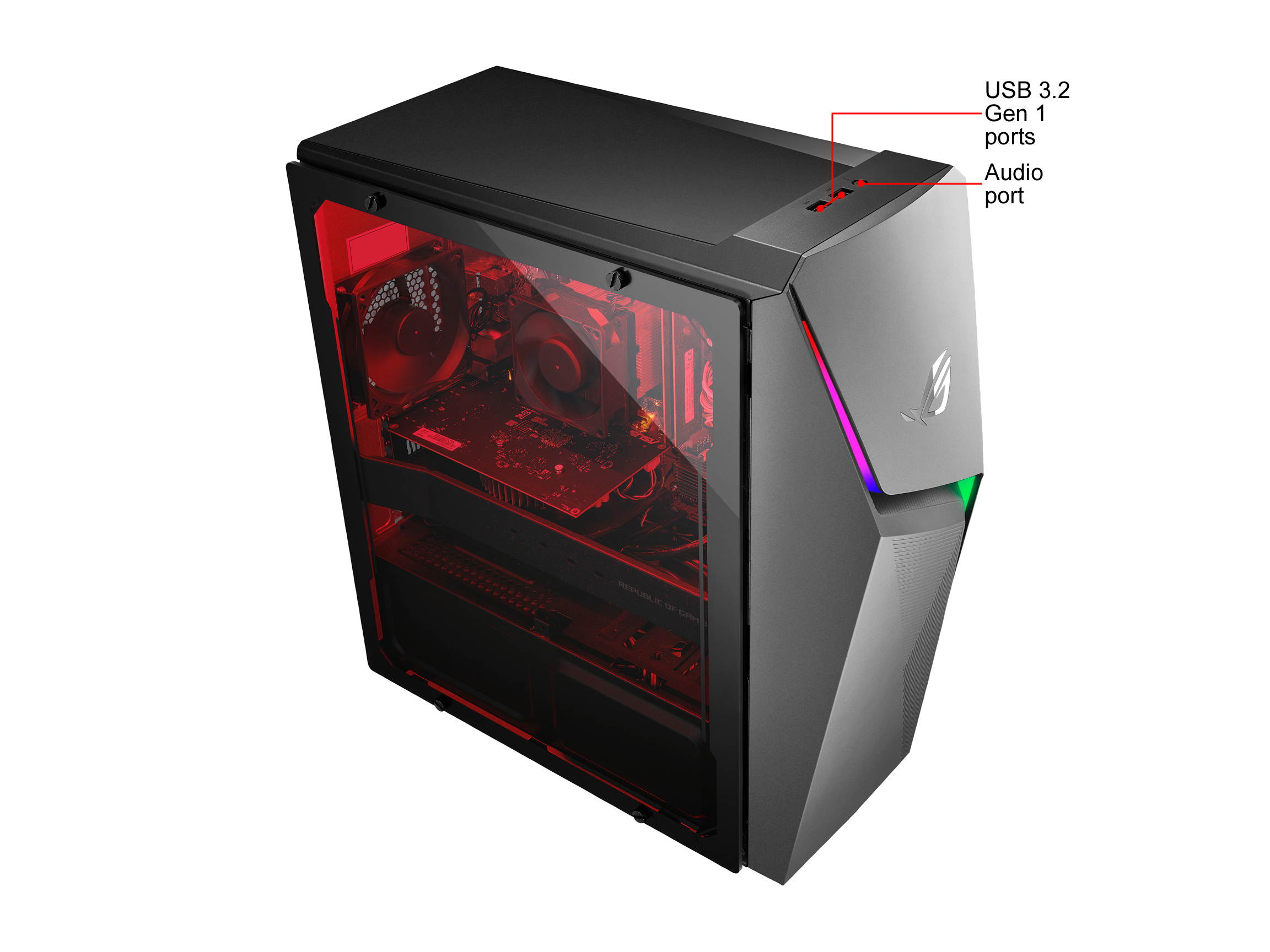 ROG Strix GL10DH Gaming Desktop PC, AMD Ryzen 7 3700X, GeForce GTX 1660 Ti, 16 GB DDR4 RAM, 512 GB SSD, Wi-Fi 5, Windows 10 Home, GL10DH-AH762