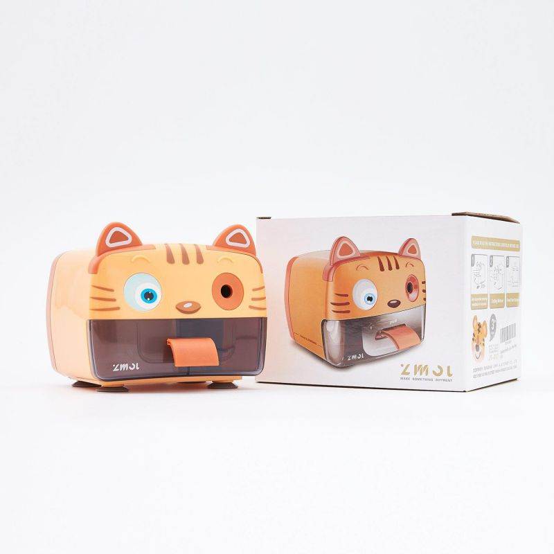 Electric Pencil Sharpener,Heavy Duty Helical Blade Sharpeners for Kids Artists Classroom Office School,Auto-Stop Feature for No.2 and Colored Pencils,Cute Tiger